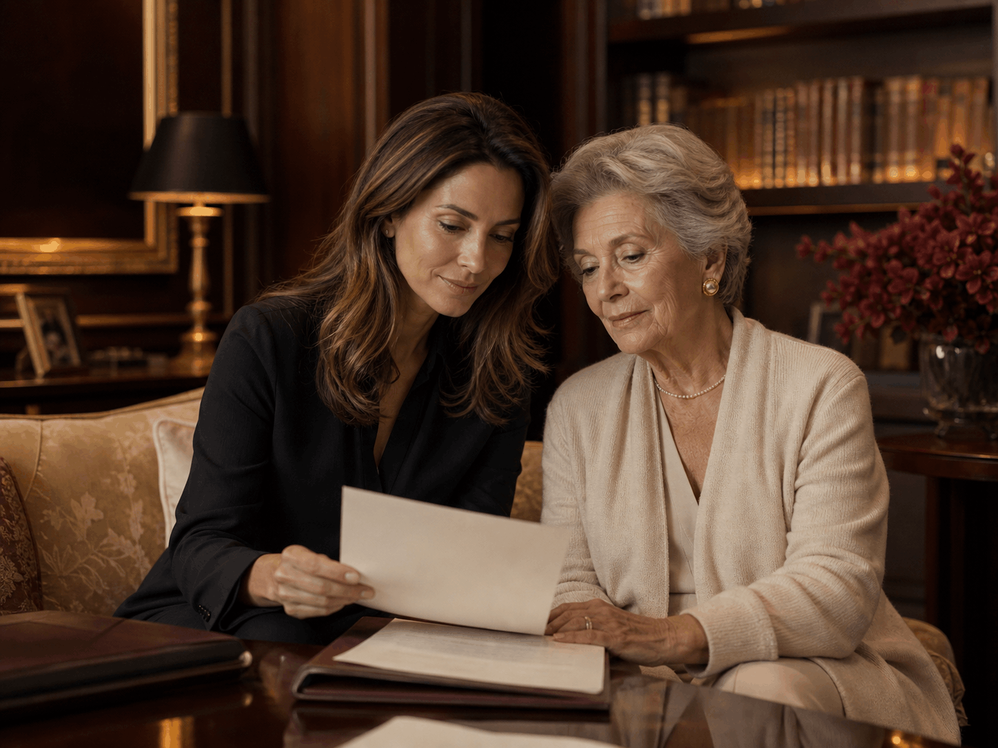 Family discussion about estate and inheritance matters